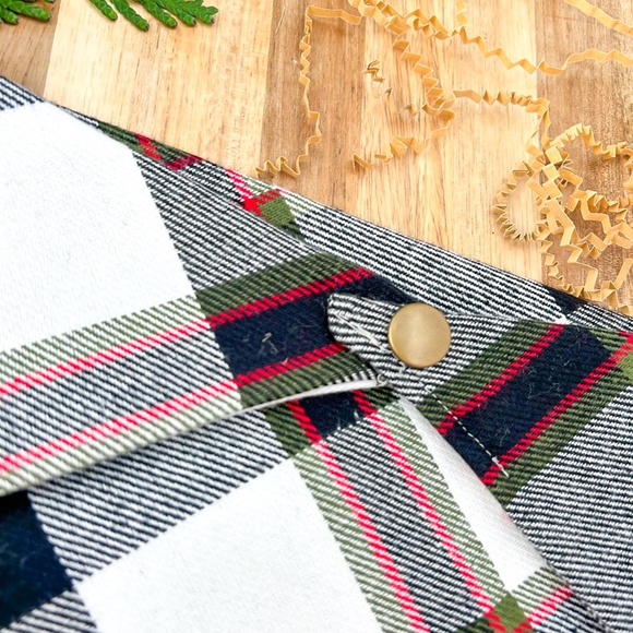 Flannel Dog Bandana- Plaid - Black, white and Red - Premium - Picture 5 of 9